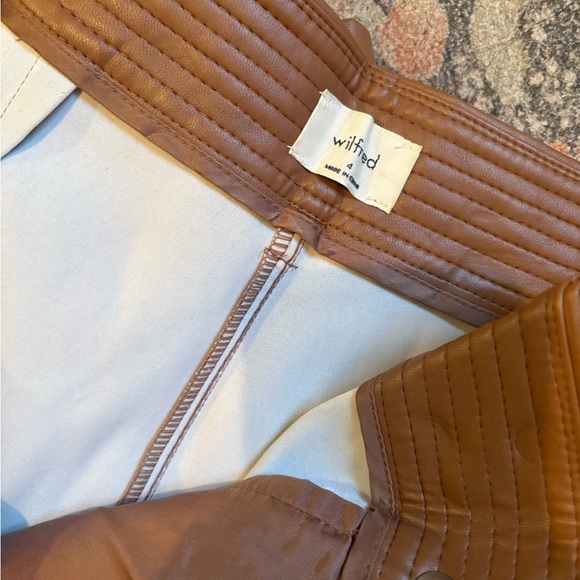 Aritzia Wilfred Brown Faux Leather Pants - Picture 3 of 4